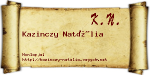 Kazinczy Natália névjegykártya